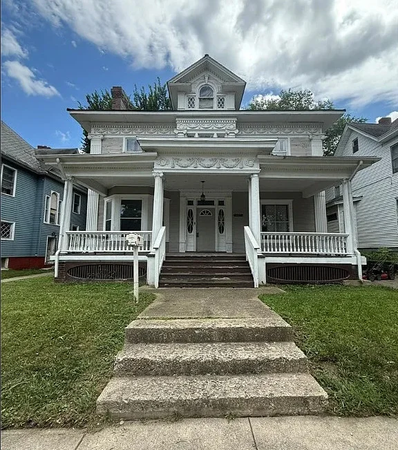 Oh my goodness! Look at all of the decorative detailing! C. 1910 in Illinois. $60,000!